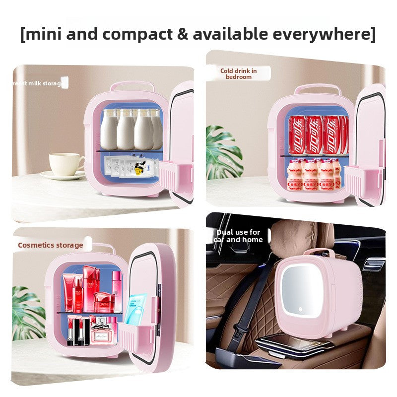 Velisse Beauty Portable Car Beauty Refrigerator — Mini Skincare Fridge with LED Mirror