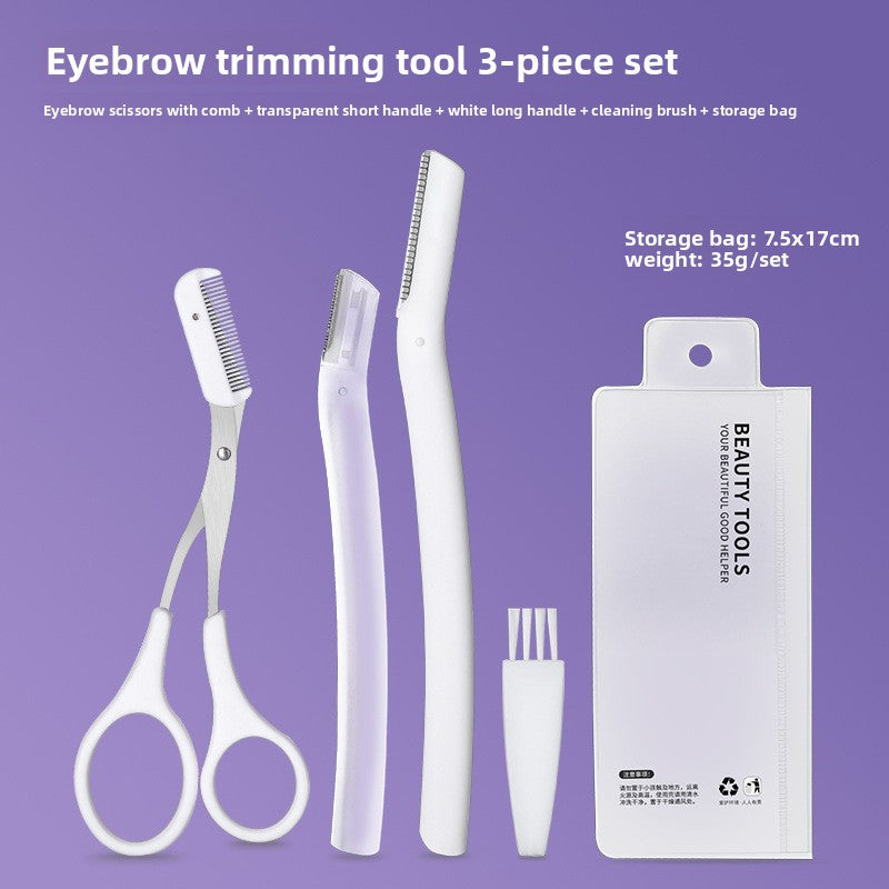 Velisse Beauty Precision Eyebrow Grooming Set — Stainless Steel Brow Sculpting Tools