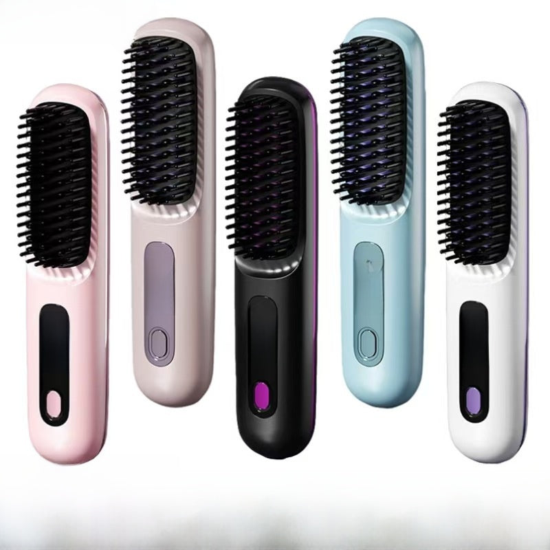Velisse Beauty LCD Ceramic Hair Straightening Comb — Rechargeable Cordless Styling Tool