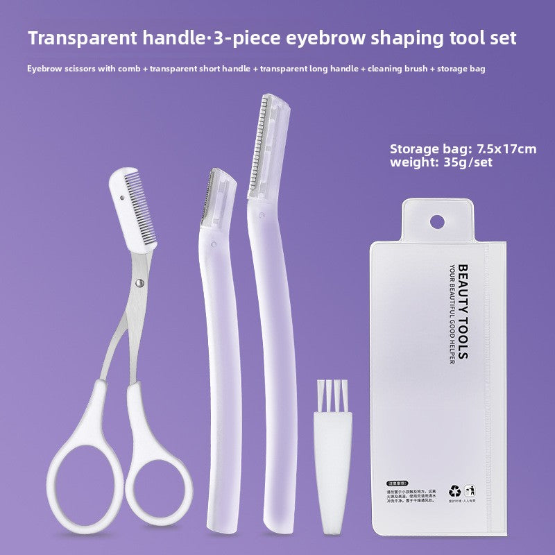 Velisse Beauty Precision Eyebrow Grooming Set — Stainless Steel Brow Sculpting Tools