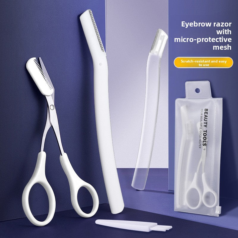 Velisse Beauty Precision Eyebrow Grooming Set — Stainless Steel Brow Sculpting Tools