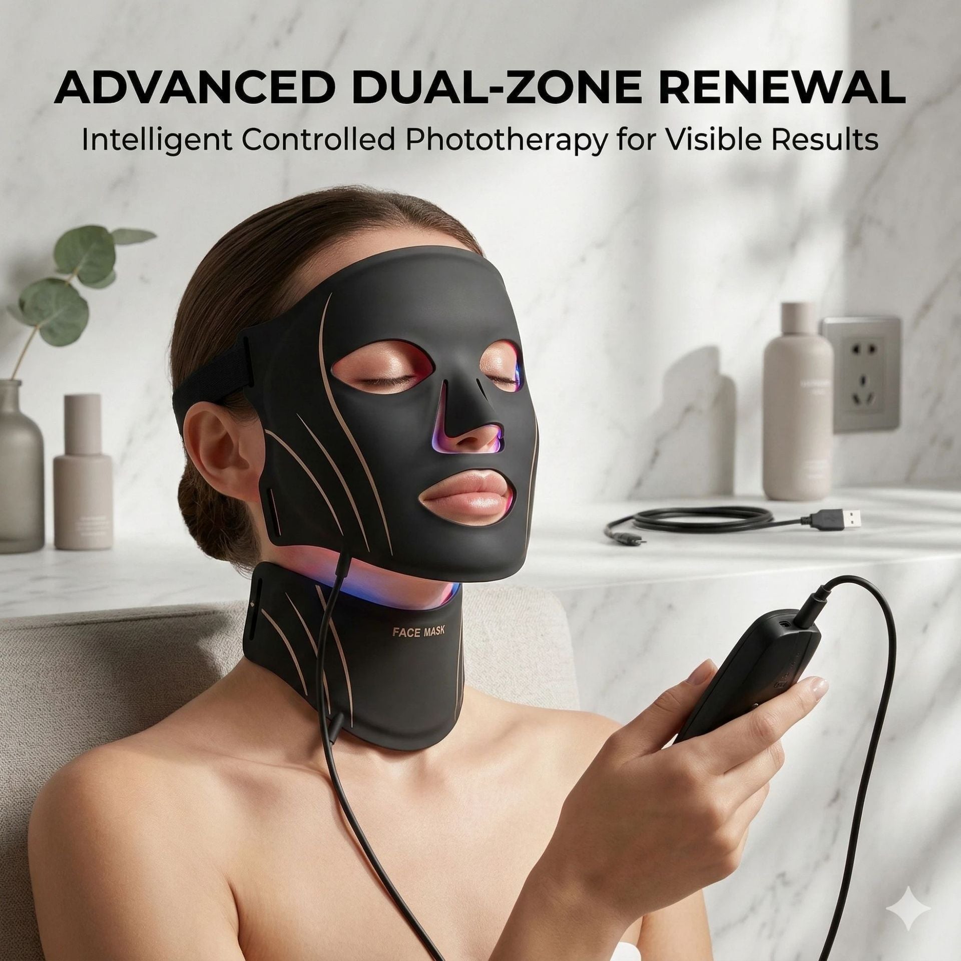 Velisse Beauty LED Photon Facial Beauty Mask — Multi-Light Therapy for Radiant Skin