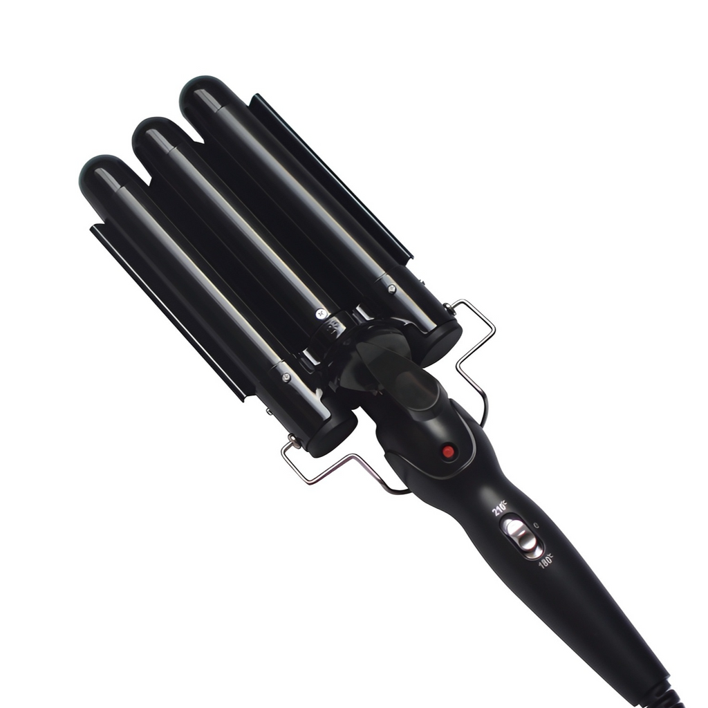 Velisse Beauty Triple Barrel Ceramic Wave Curler — Professional At-Home Hair Styling Iron
