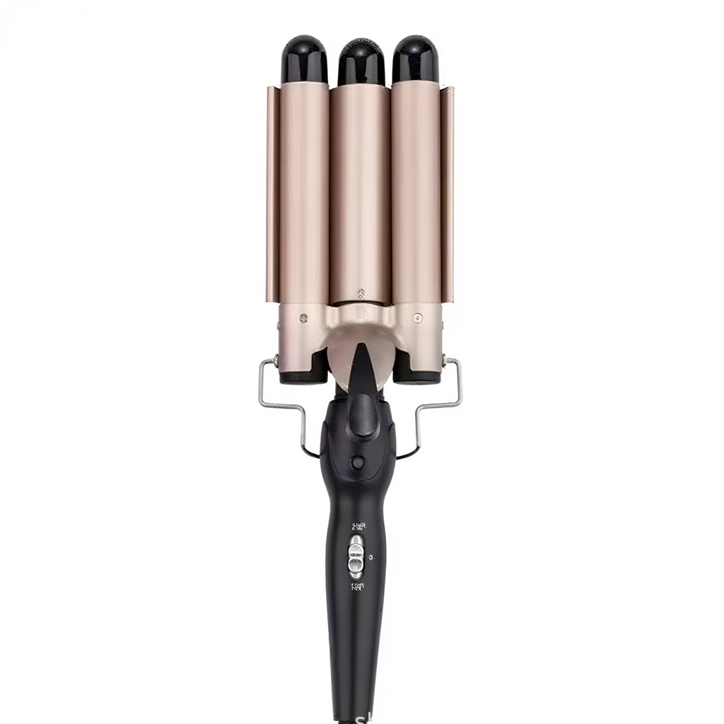 Velisse Beauty Triple Barrel Ceramic Wave Curler — Professional At-Home Hair Styling Iron