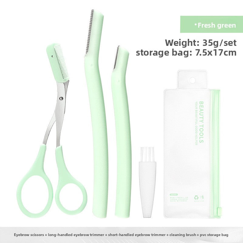Velisse Beauty Precision Eyebrow Grooming Set — Stainless Steel Brow Sculpting Tools