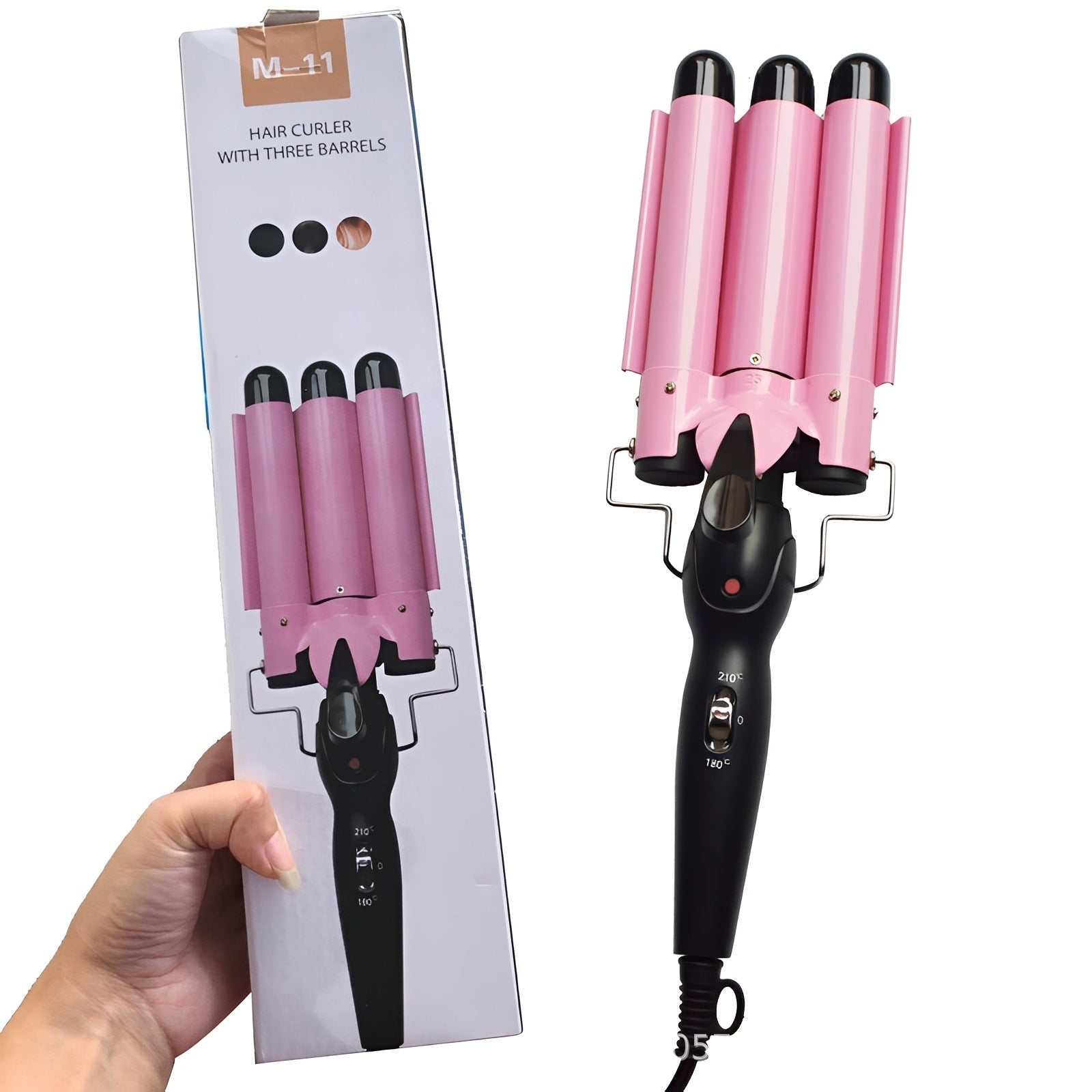 Velisse Beauty Triple Barrel Ceramic Wave Curler — Professional At-Home Hair Styling Iron