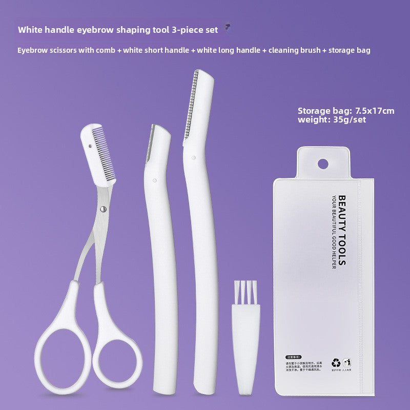 Velisse Beauty Precision Eyebrow Grooming Set — Stainless Steel Brow Sculpting Tools
