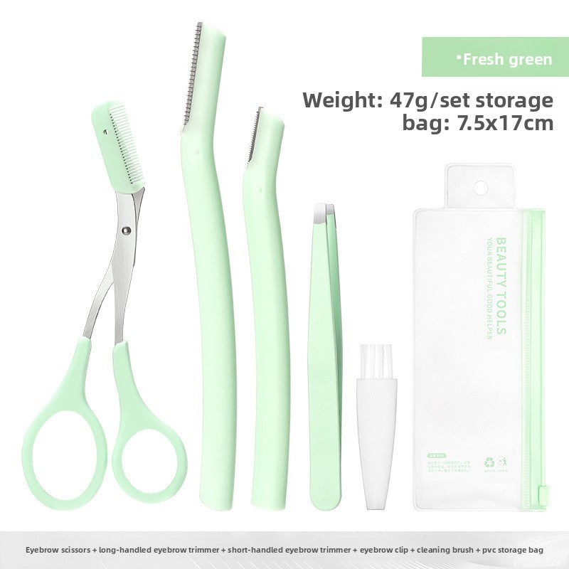 Velisse Beauty Precision Eyebrow Grooming Set — Stainless Steel Brow Sculpting Tools