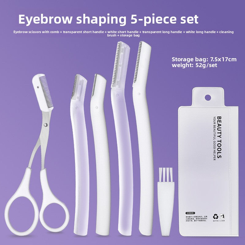 Velisse Beauty Precision Eyebrow Grooming Set — Stainless Steel Brow Sculpting Tools