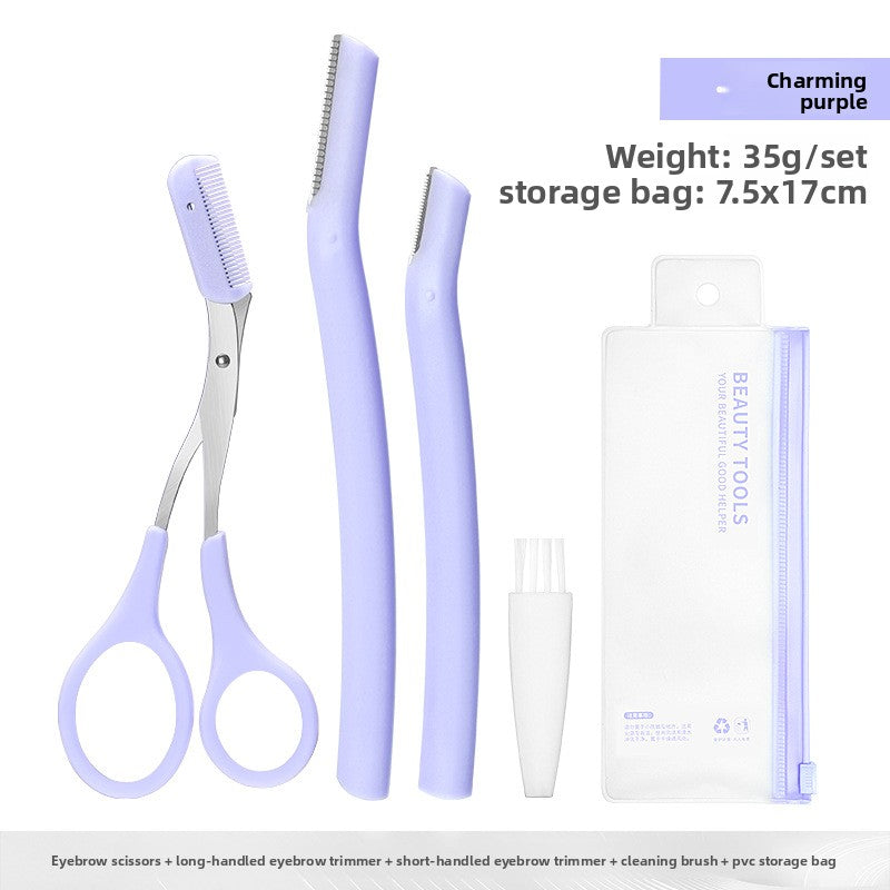 Velisse Beauty Precision Eyebrow Grooming Set — Stainless Steel Brow Sculpting Tools