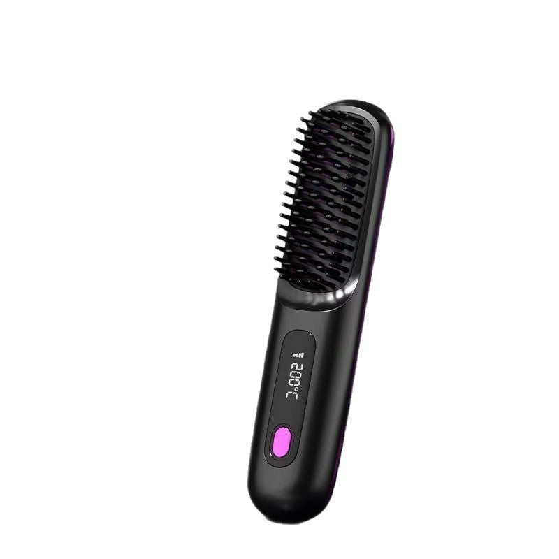 Velisse Beauty LCD Ceramic Hair Straightening Comb — Rechargeable Cordless Styling Tool