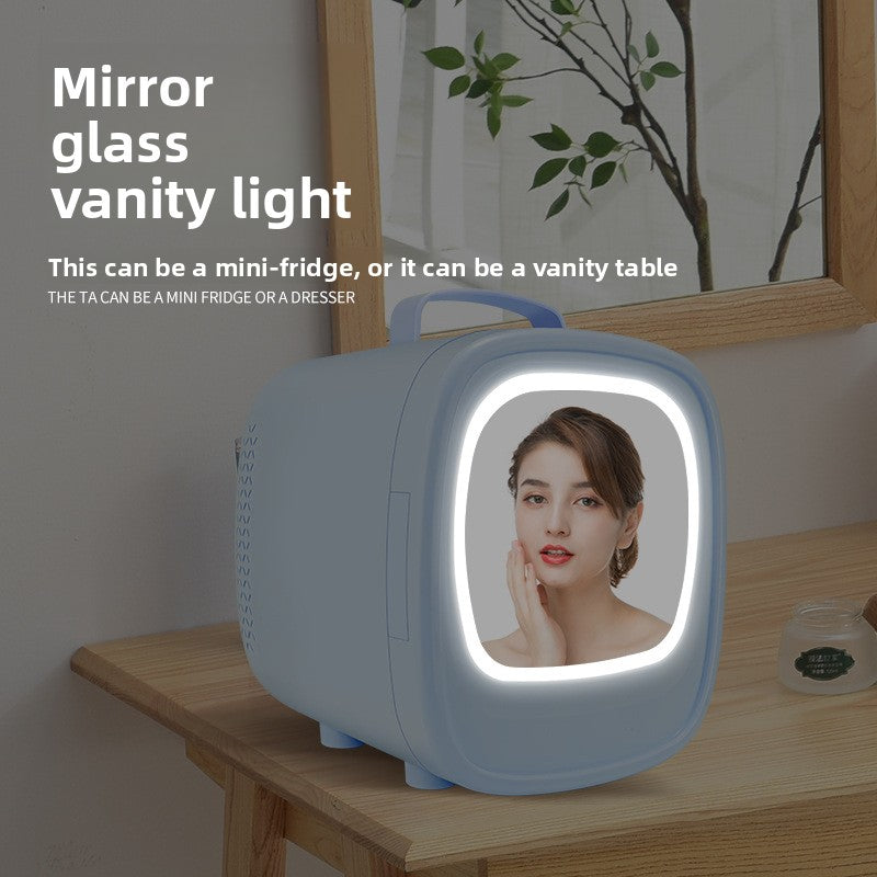 Velisse Beauty Portable Car Beauty Refrigerator — Mini Skincare Fridge with LED Mirror