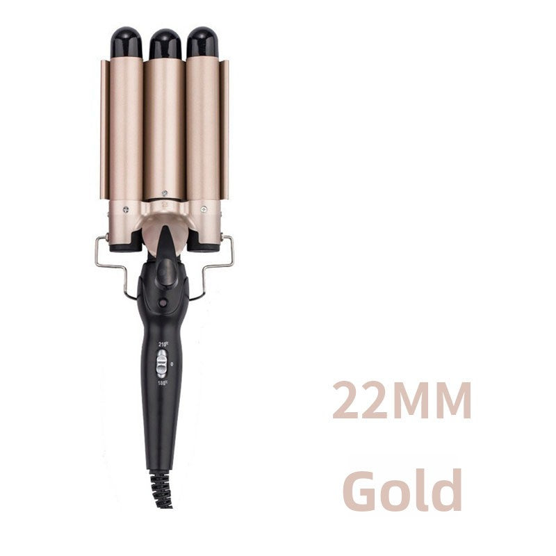 Velisse Beauty Triple Barrel Ceramic Wave Curler — Professional At-Home Hair Styling Iron