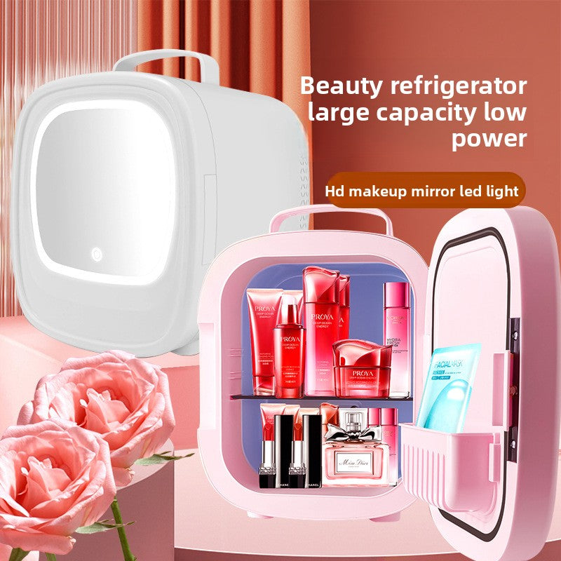 Velisse Beauty Portable Car Beauty Refrigerator — Mini Skincare Fridge with LED Mirror